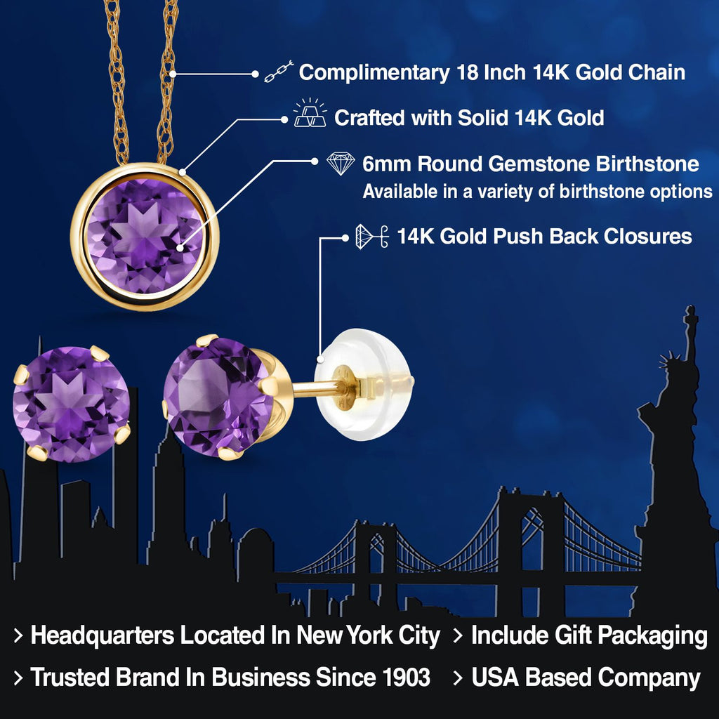 Pendant Earrings Set in 14K Yellow Gold