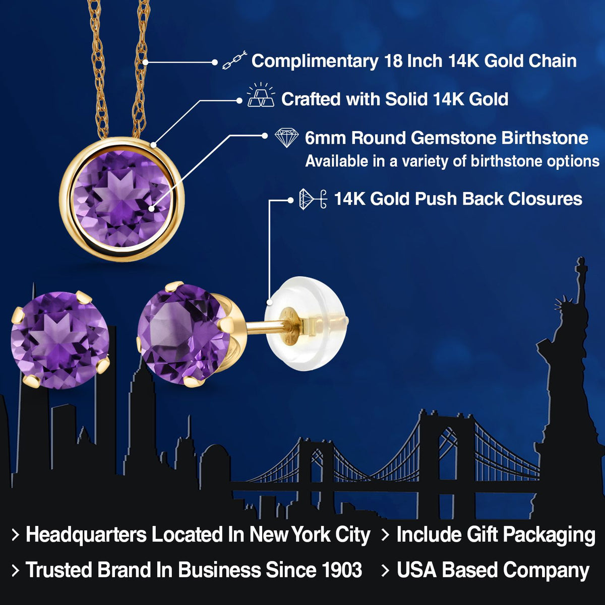 Pendant Earrings Set in 14K Yellow Gold