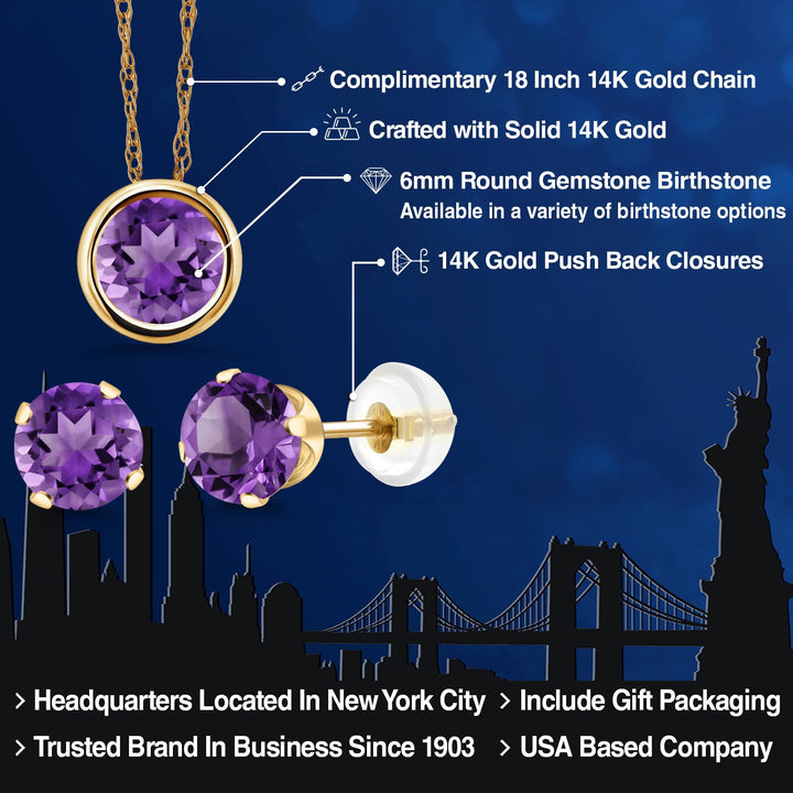 Pendant Earrings Set in 14K Yellow Gold