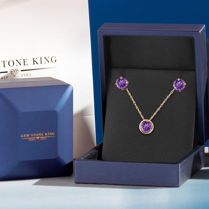 Pendant Earrings Set in 14K Yellow Gold