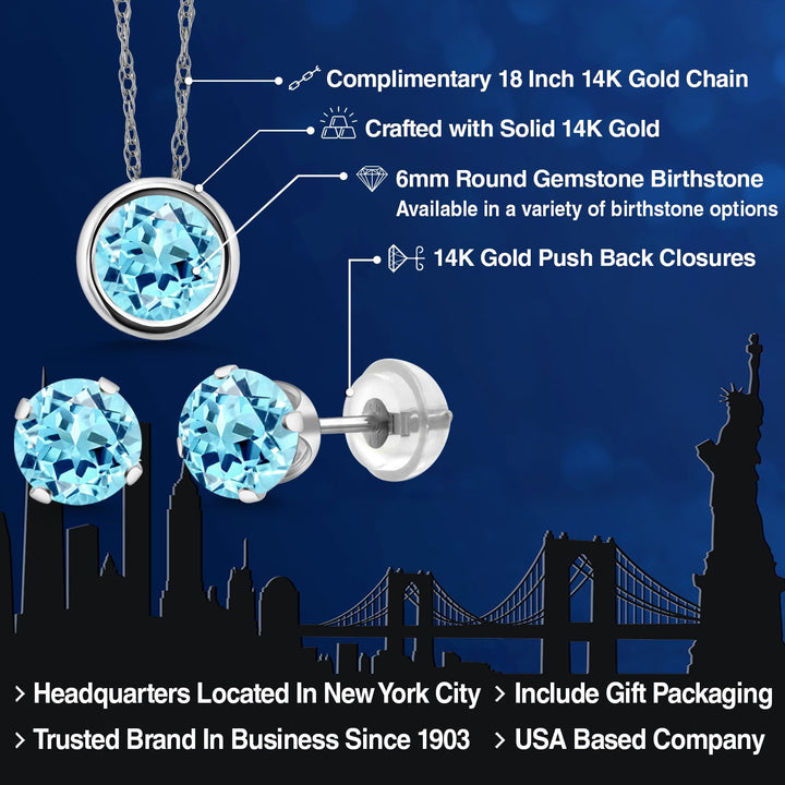 Pendant Earrings Set in 14K White Gold
