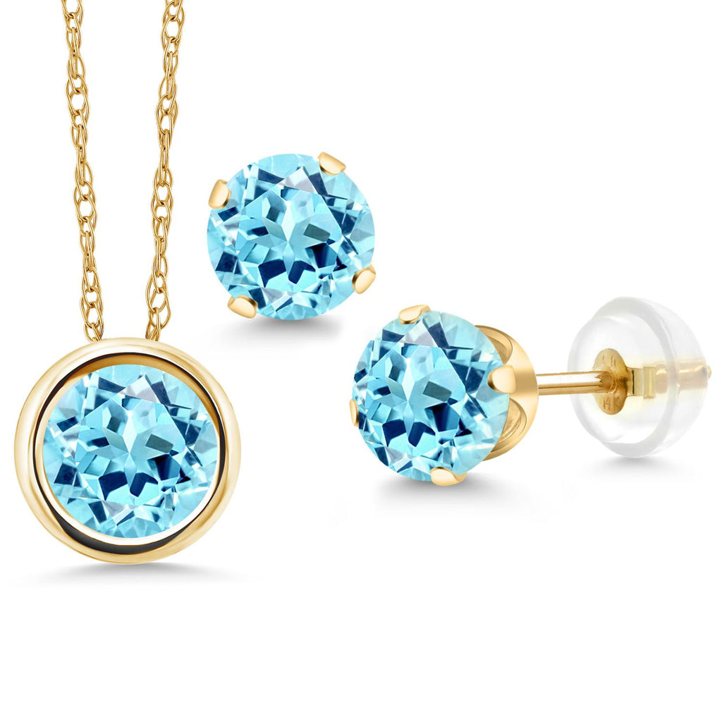Pendant Earrings Set in 14K Yellow Gold