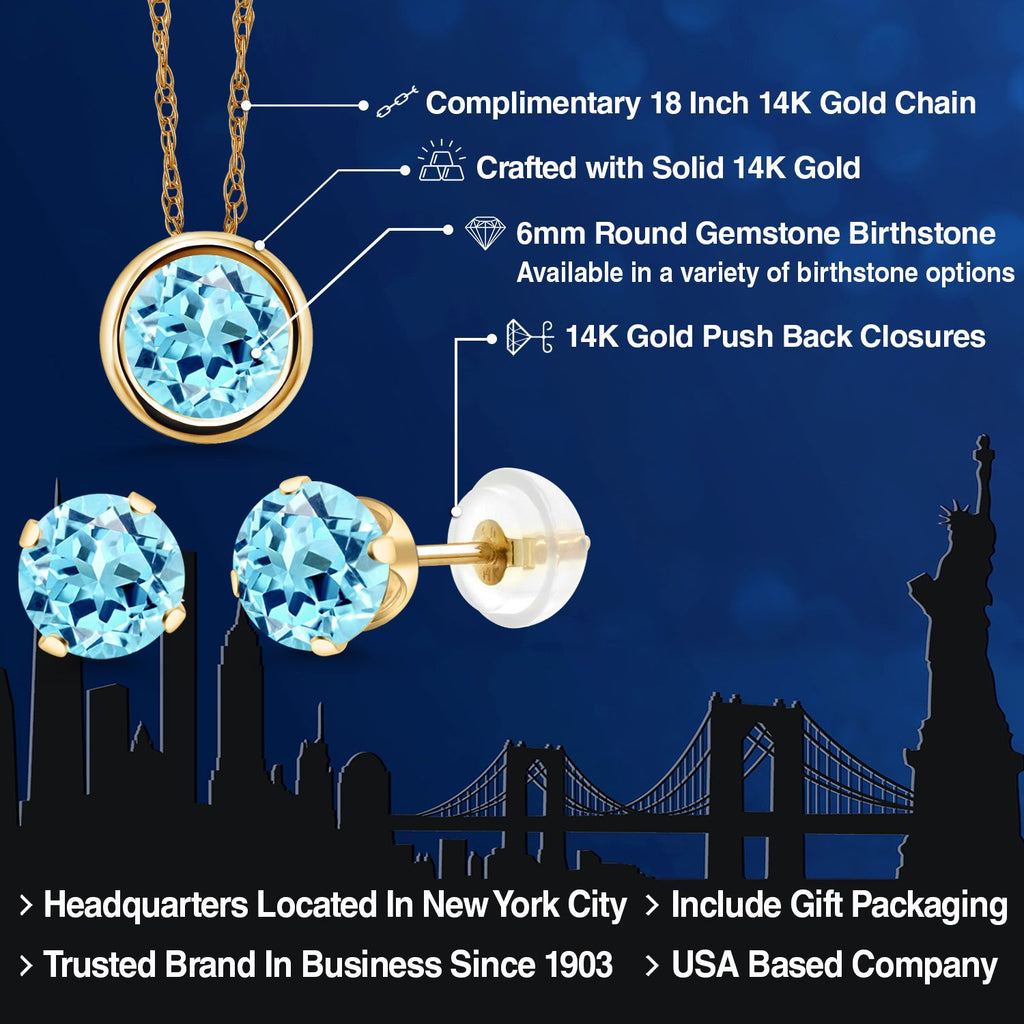 Pendant Earrings Set in 14K Yellow Gold
