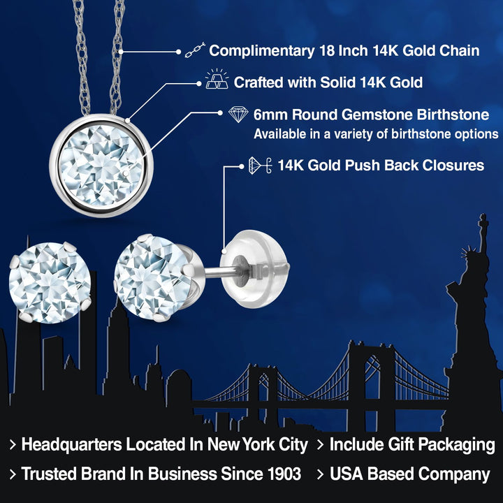Pendant Earrings Set in 14K White Gold