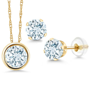 Pendant Earrings Set in 14K Yellow Gold