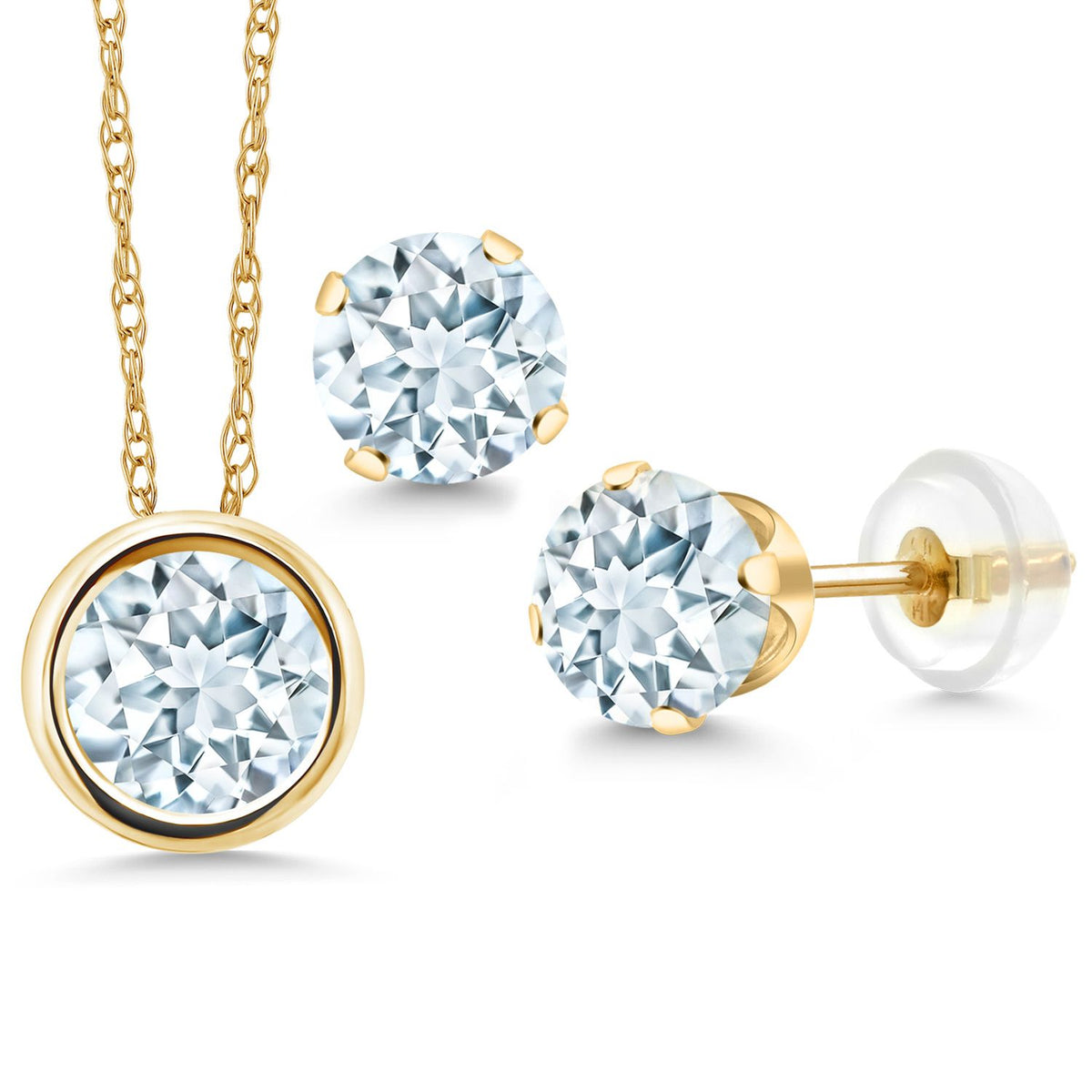 Pendant Earrings Set in 14K Yellow Gold
