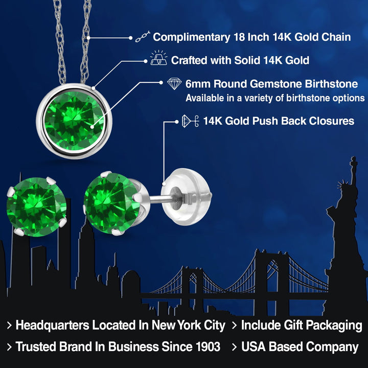 Pendant Earrings Set in 14K White Gold