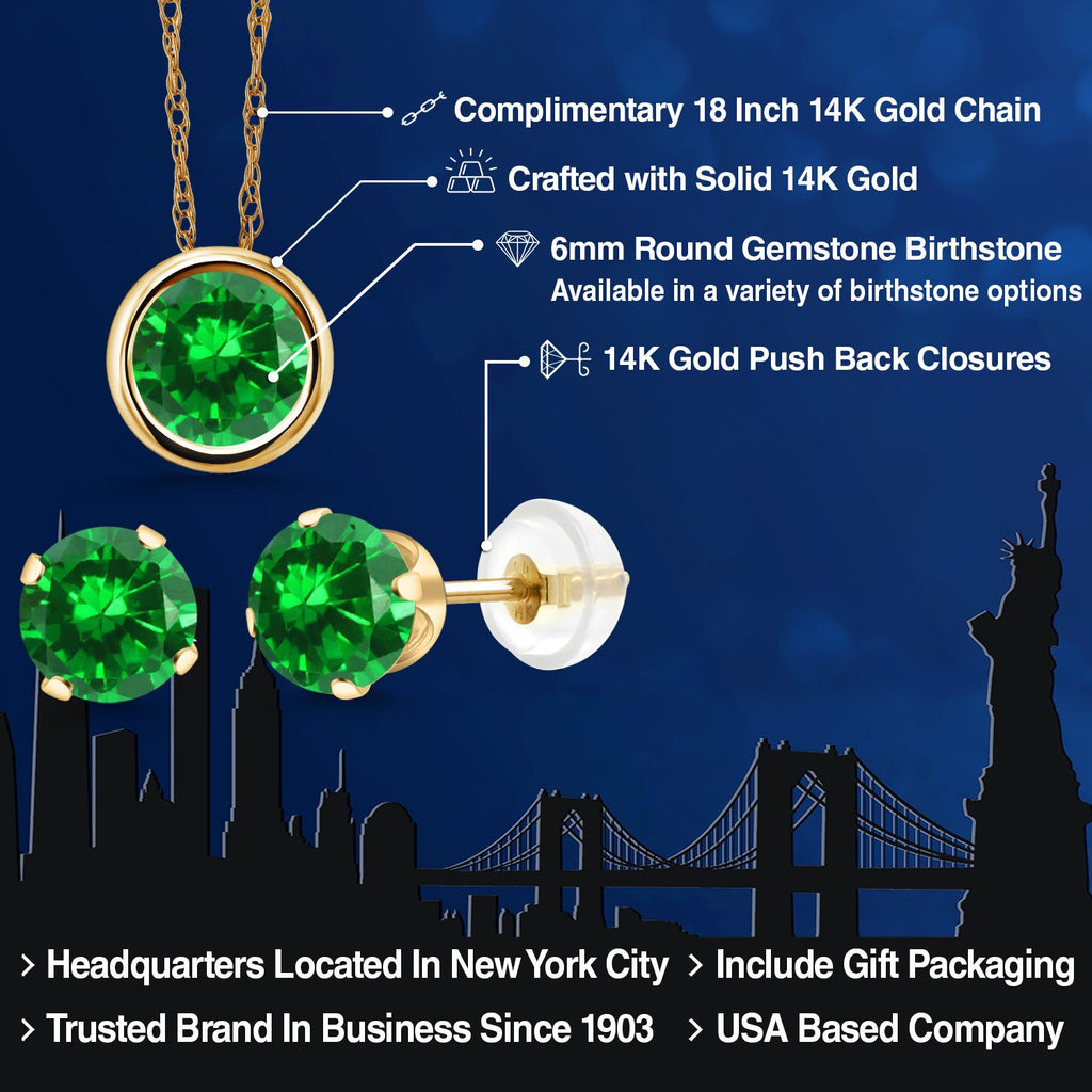 Pendant Earrings Set in 14K Yellow Gold