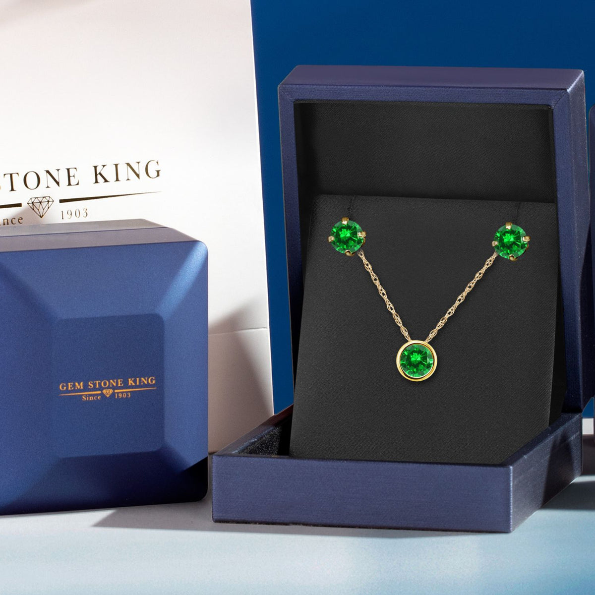 Pendant Earrings Set in 14K Yellow Gold