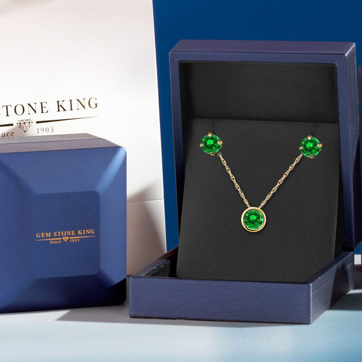Pendant Earrings Set in 14K Yellow Gold