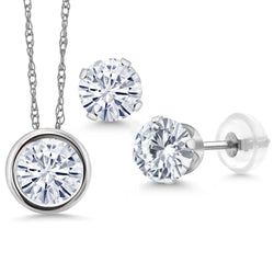 Pendant Earrings Set in 14K White Gold