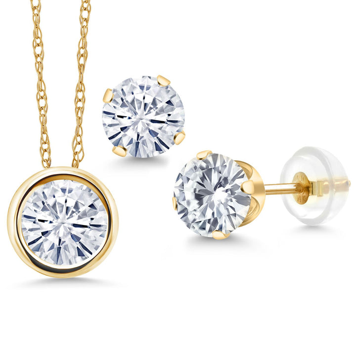Pendant Earrings Set in 14K Yellow Gold