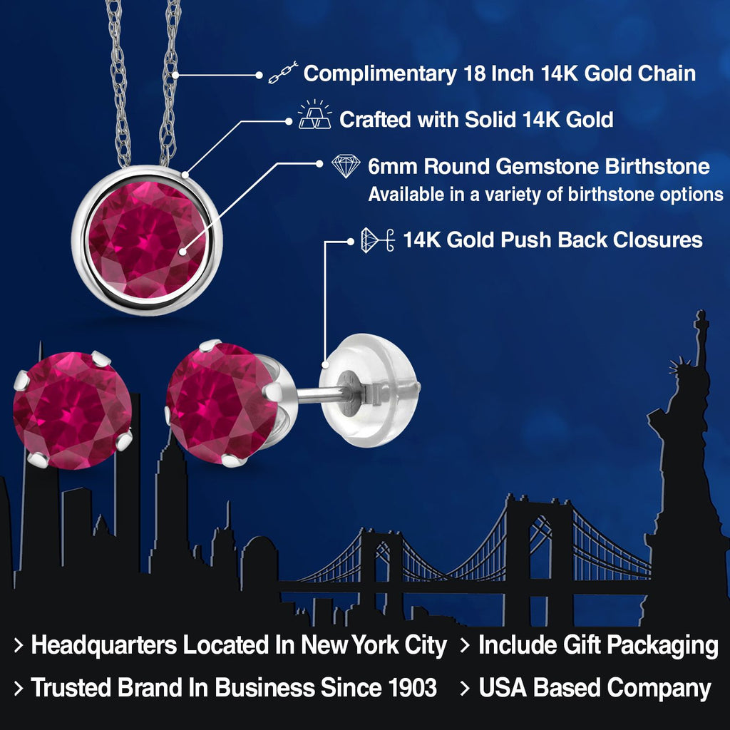 Pendant Earrings Set in 14K White Gold