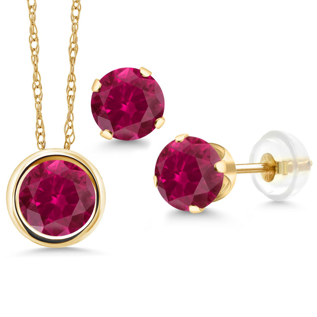 Pendant Earrings Set in 14K Yellow Gold
