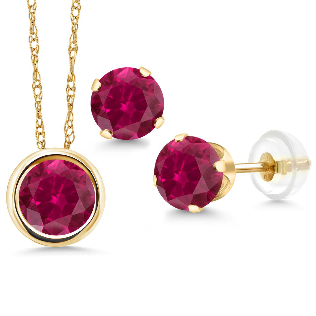 Pendant Earrings Set in 14K Yellow Gold