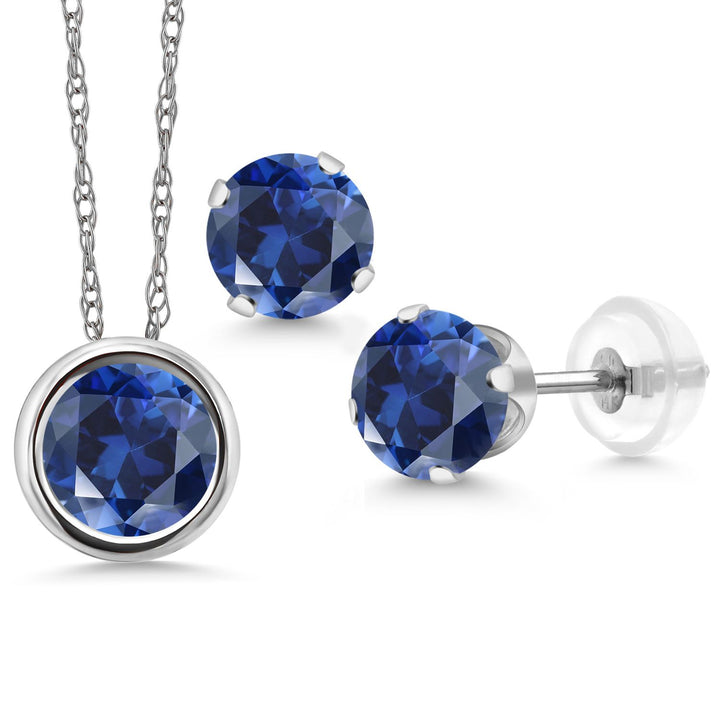 Pendant Earrings Set in 14K White Gold