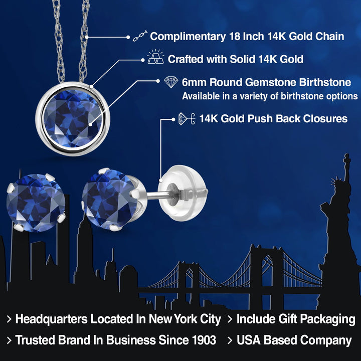 Pendant Earrings Set in 14K White Gold