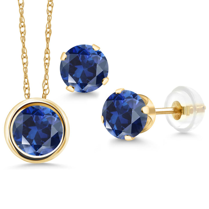 Pendant Earrings Set in 14K Yellow Gold