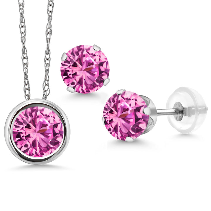 Pendant Earrings Set in 14K White Gold