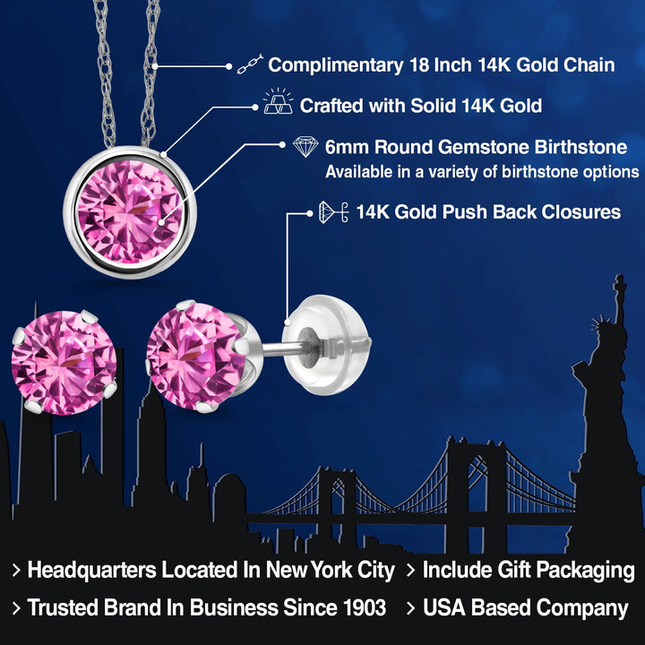 Pendant Earrings Set in 14K White Gold