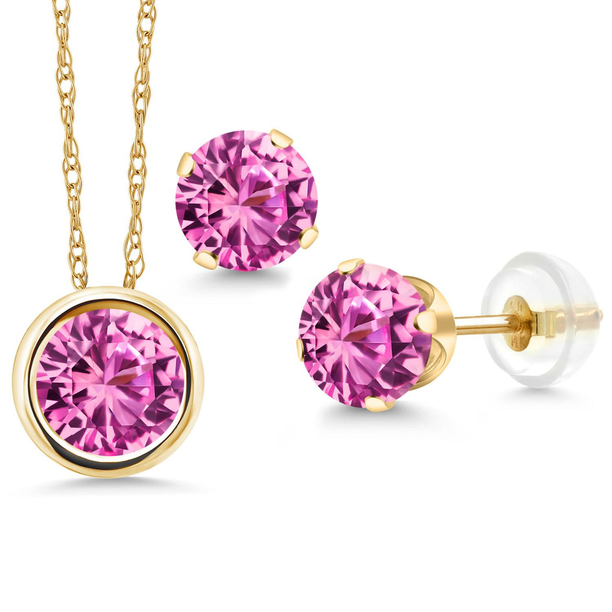Pendant Earrings Set in 14K Yellow Gold