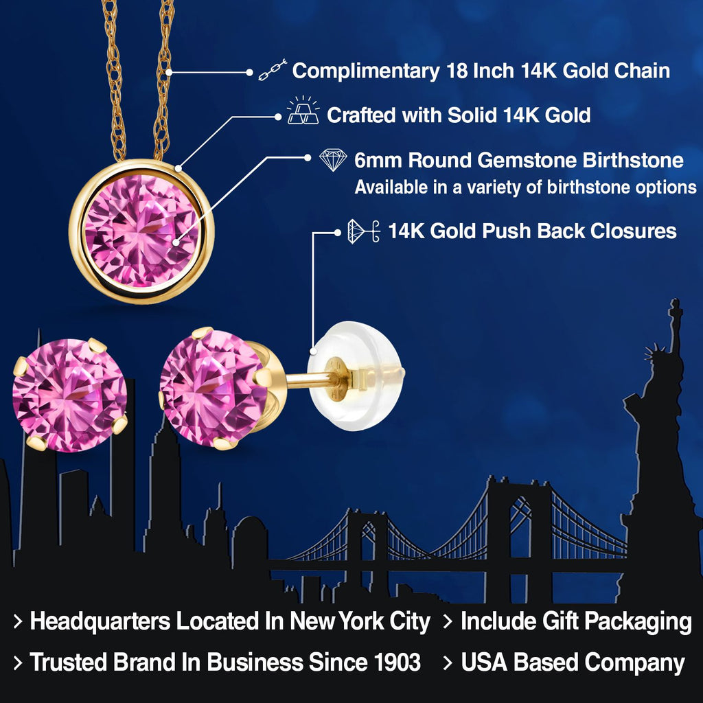 Pendant Earrings Set in 14K Yellow Gold