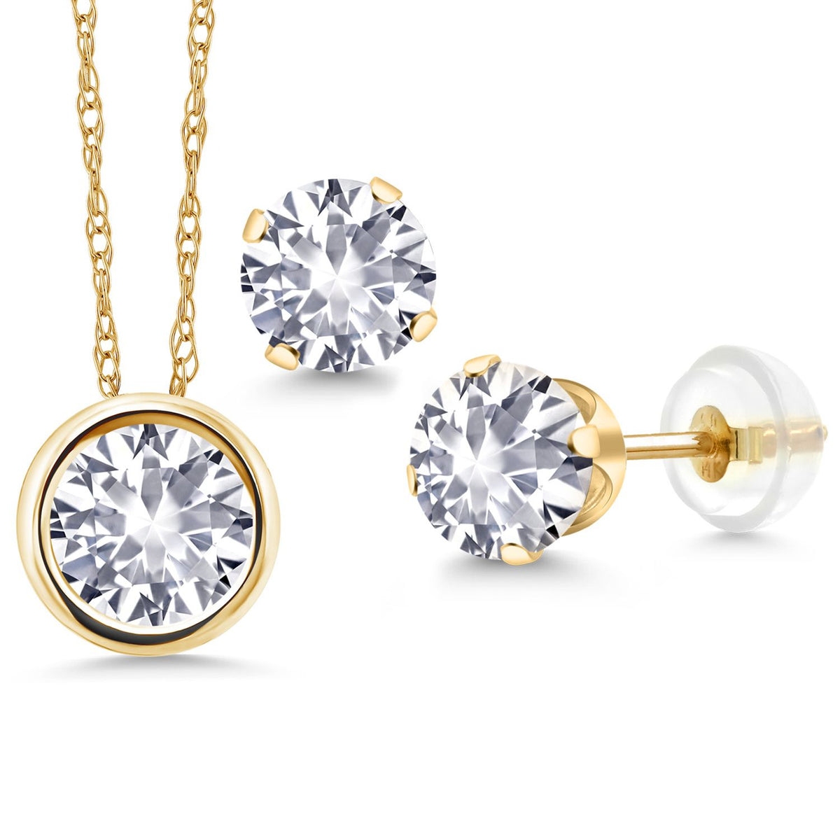 Pendant Earrings Set in 14K Yellow Gold