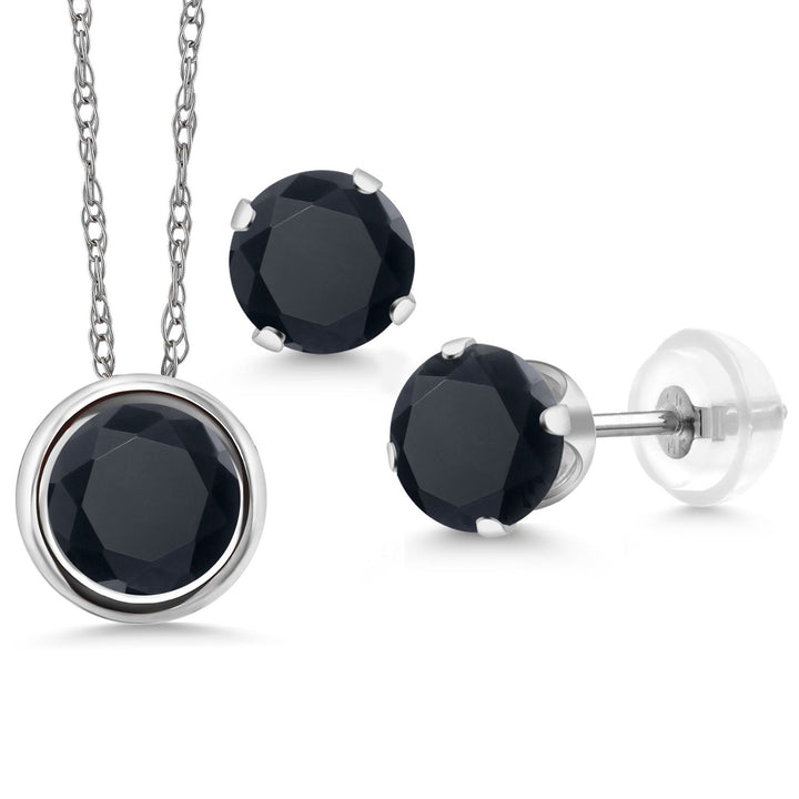 Pendant Earrings Set in 14K White Gold