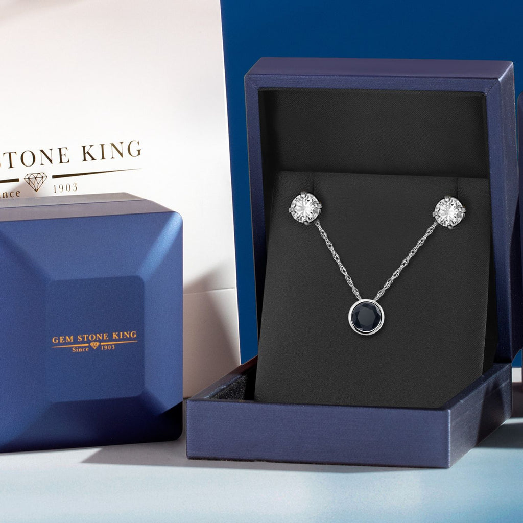 Pendant Earrings Set in 14K White Gold