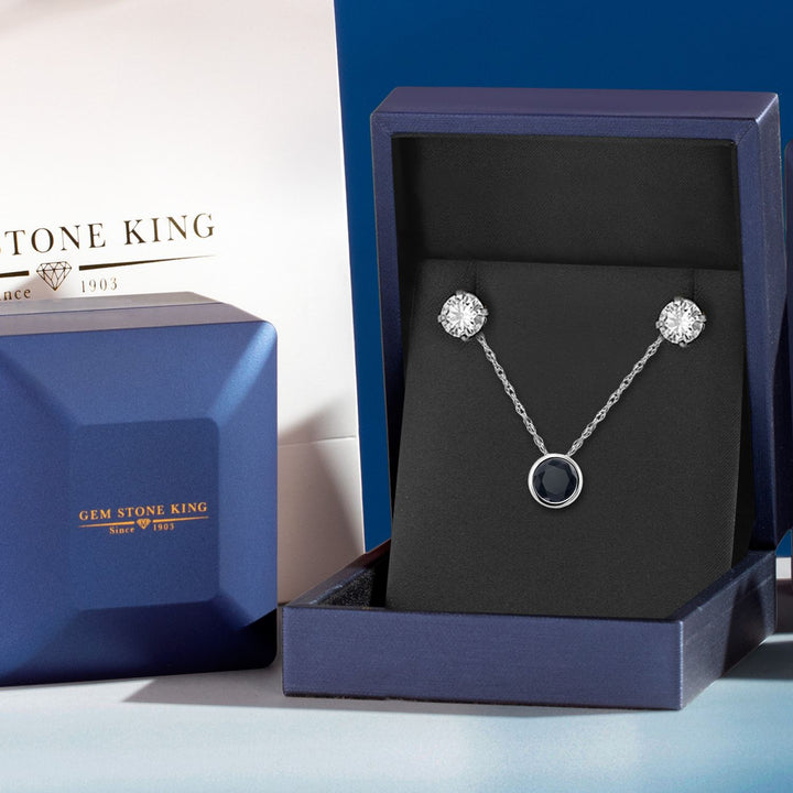 Pendant Earrings Set in 14K White Gold