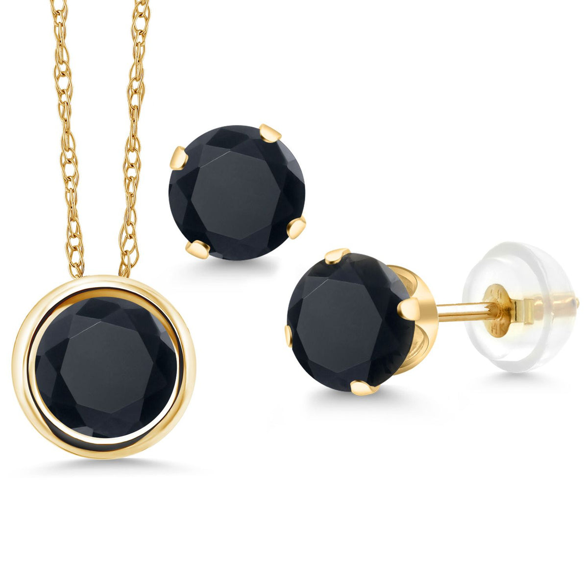 Pendant Earrings Set in 14K Yellow Gold