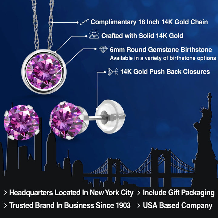 Pendant Earrings Set in 14K White Gold