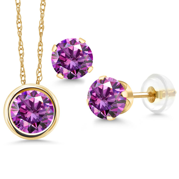 Pendant Earrings Set in 14K Yellow Gold