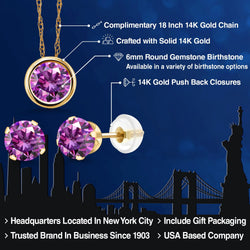 Pendant Earrings Set in 14K Yellow Gold
