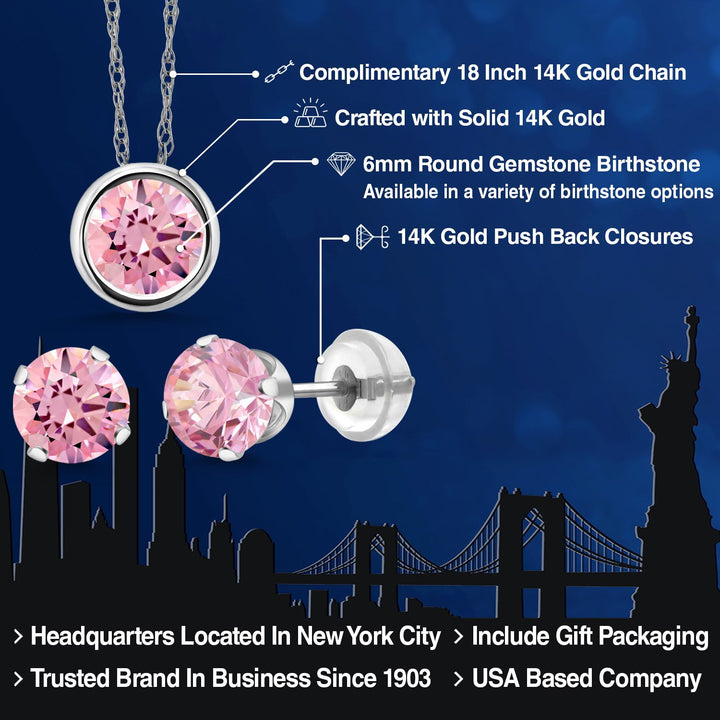 Pendant Earrings Set in 14K White Gold