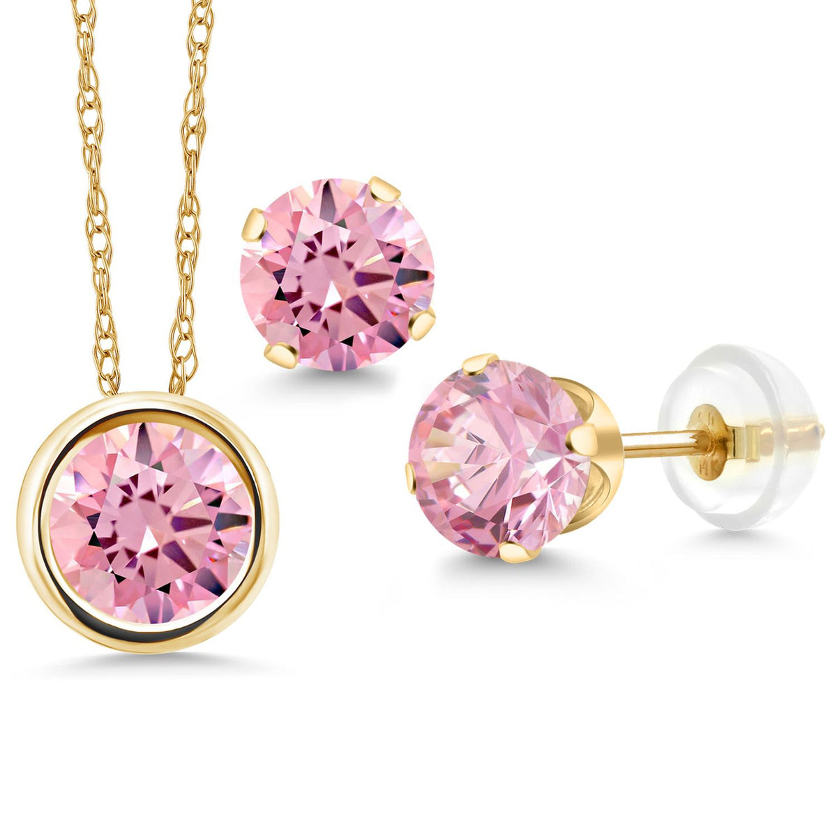 Pendant Earrings Set in 14K Yellow Gold