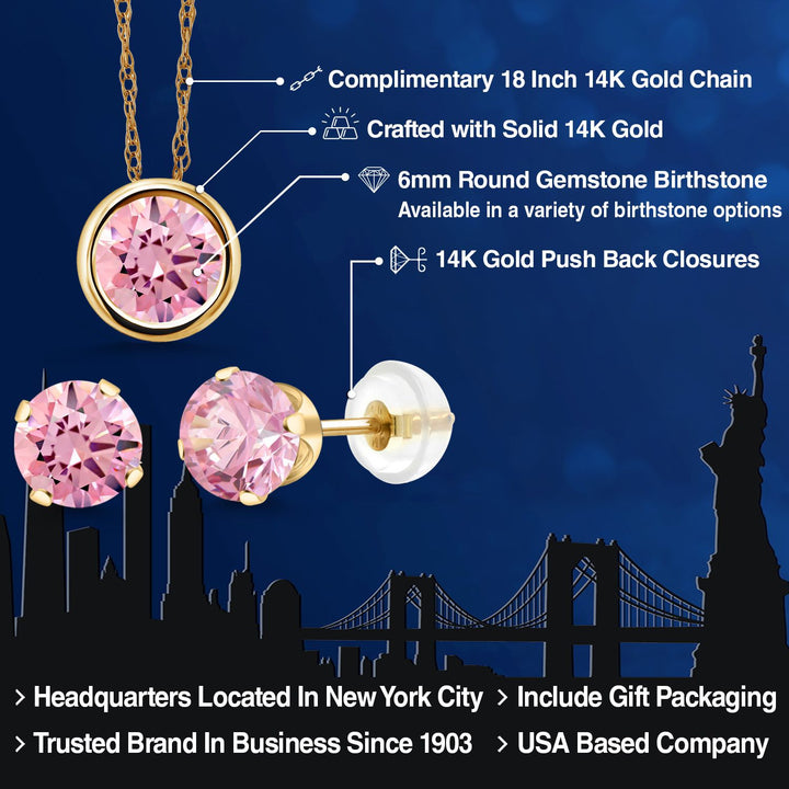 Pendant Earrings Set in 14K Yellow Gold