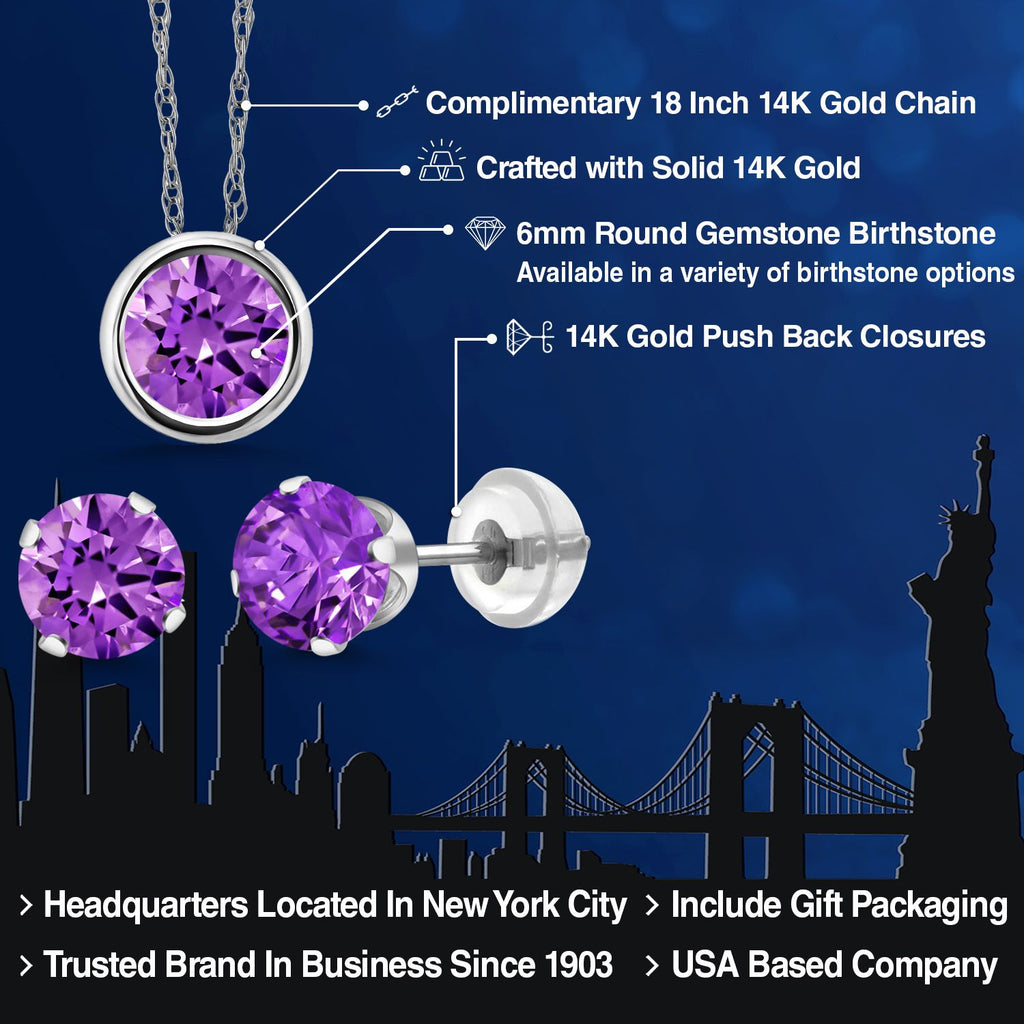 Pendant Earrings Set in 14K White Gold