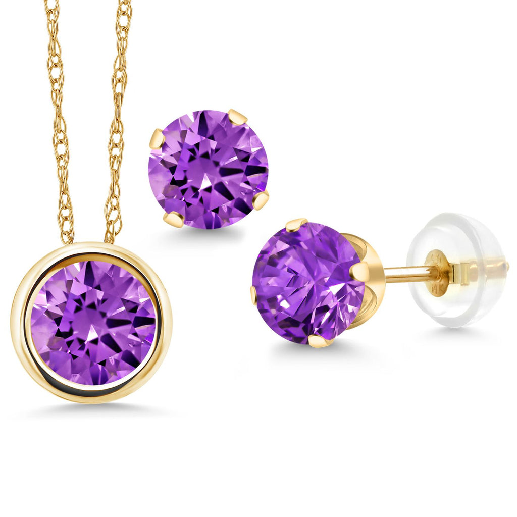 Pendant Earrings Set in 14K Yellow Gold