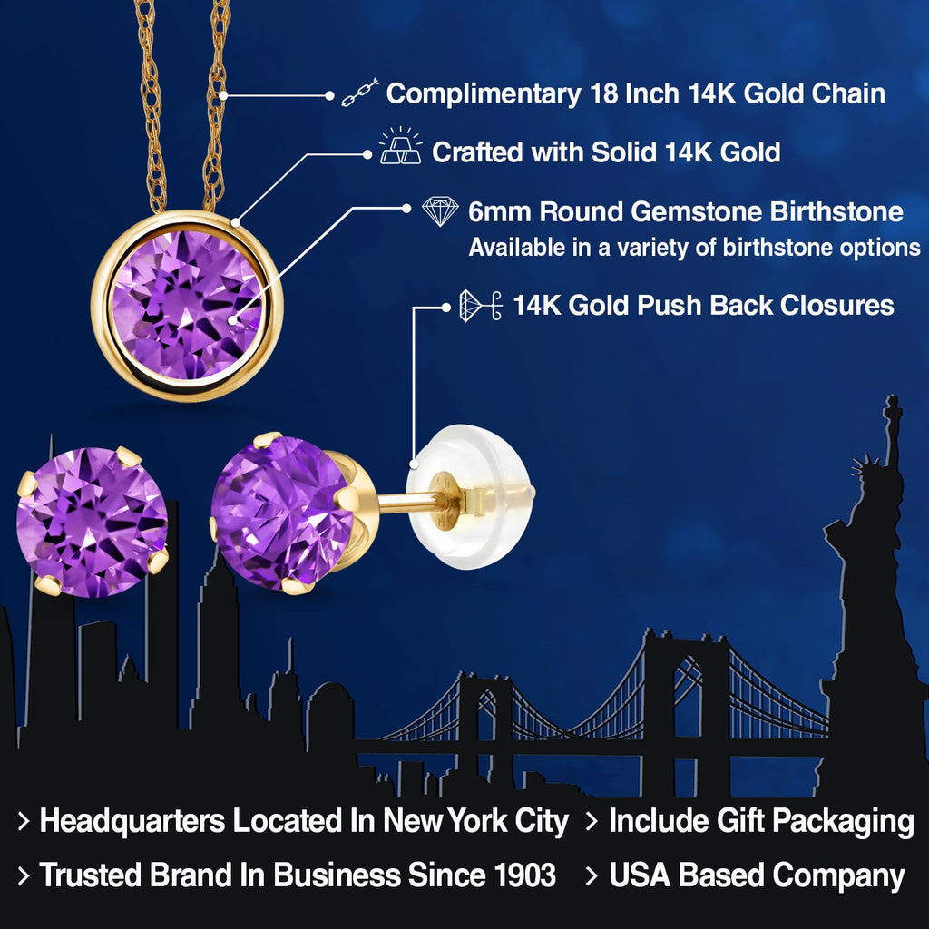 Pendant Earrings Set in 14K Yellow Gold