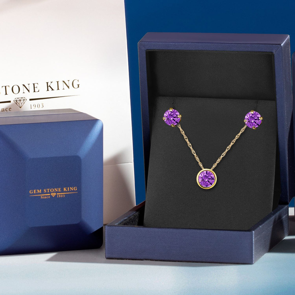 Pendant Earrings Set in 14K Yellow Gold