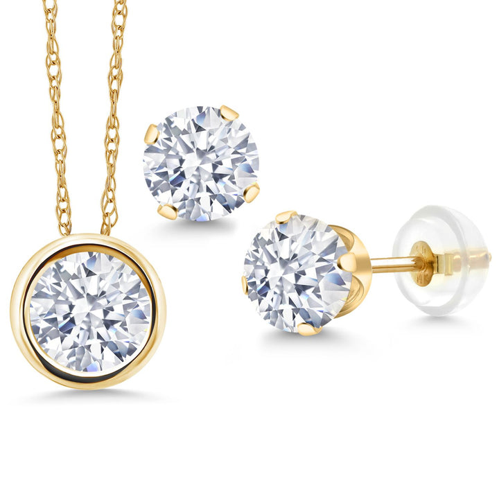 Pendant Earrings Set in 14K Yellow Gold