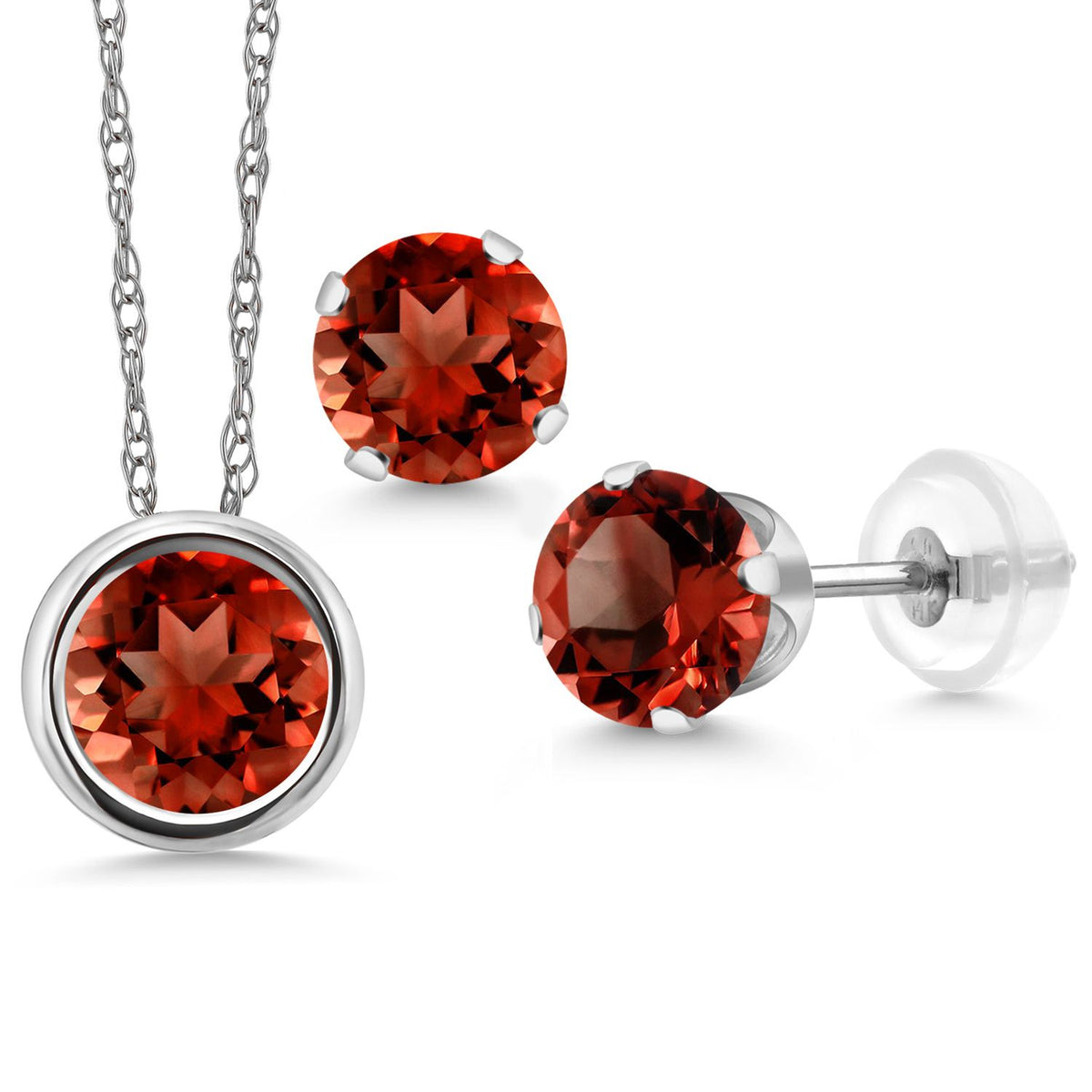 Pendant Earrings Set in 14K White Gold
