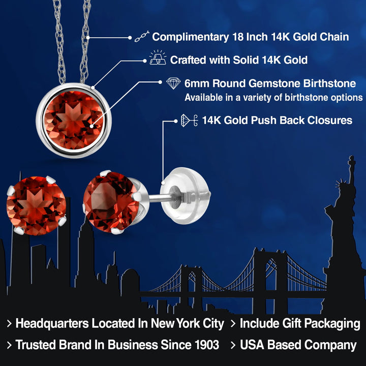Pendant Earrings Set in 14K White Gold