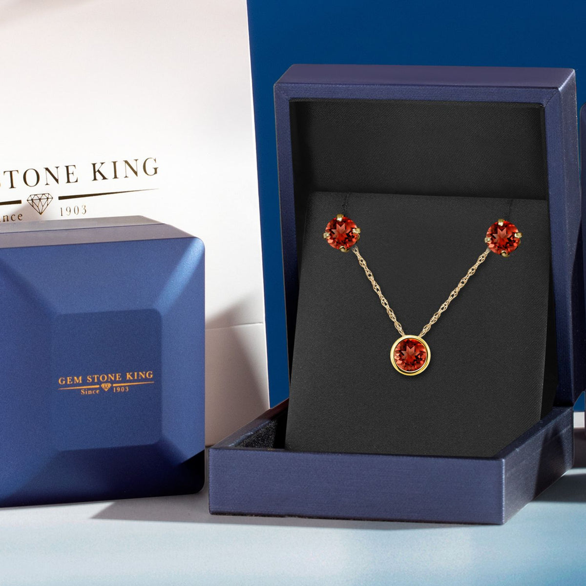 Pendant Earrings Set in 14K Yellow Gold