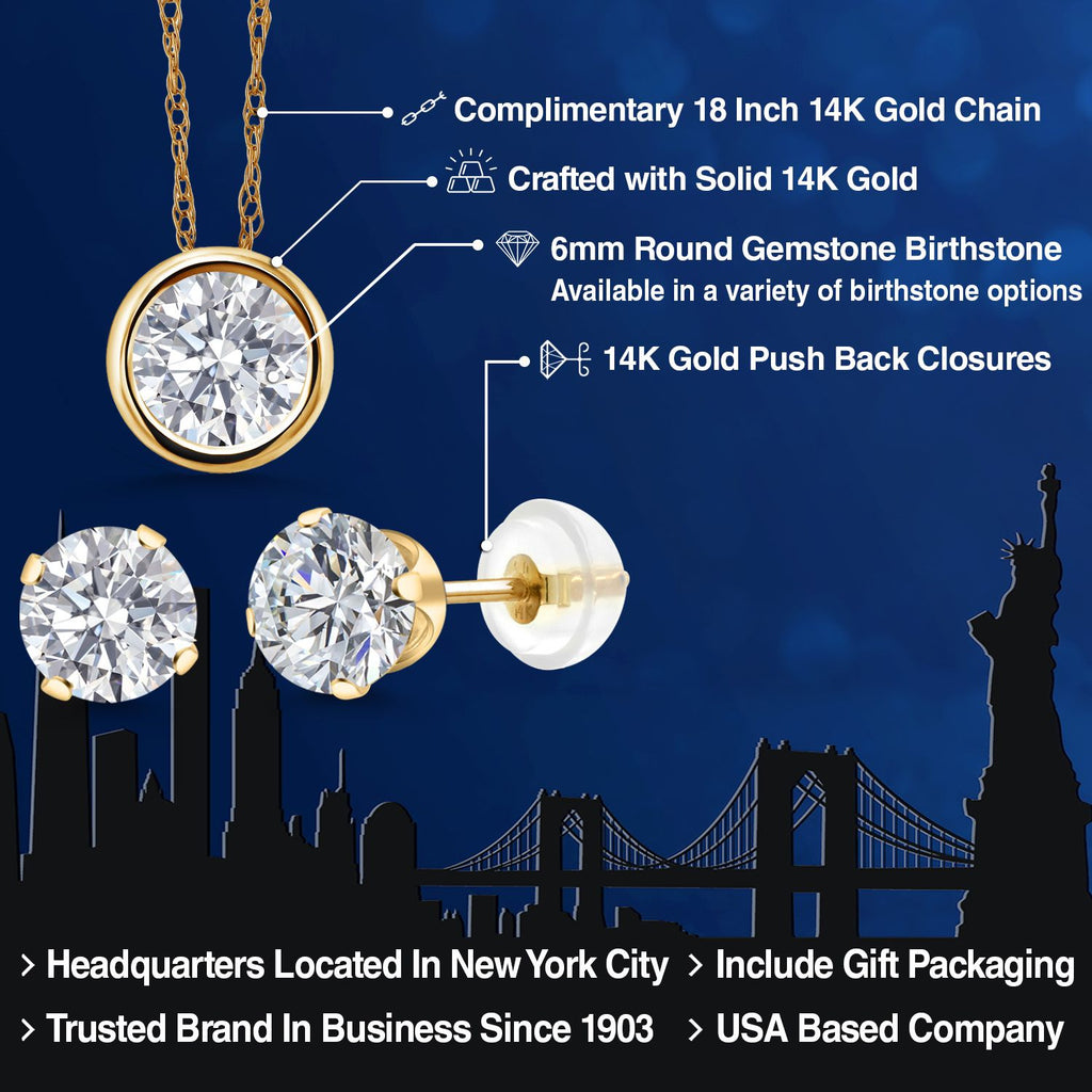 Pendant Earrings Set in 14K Yellow Gold