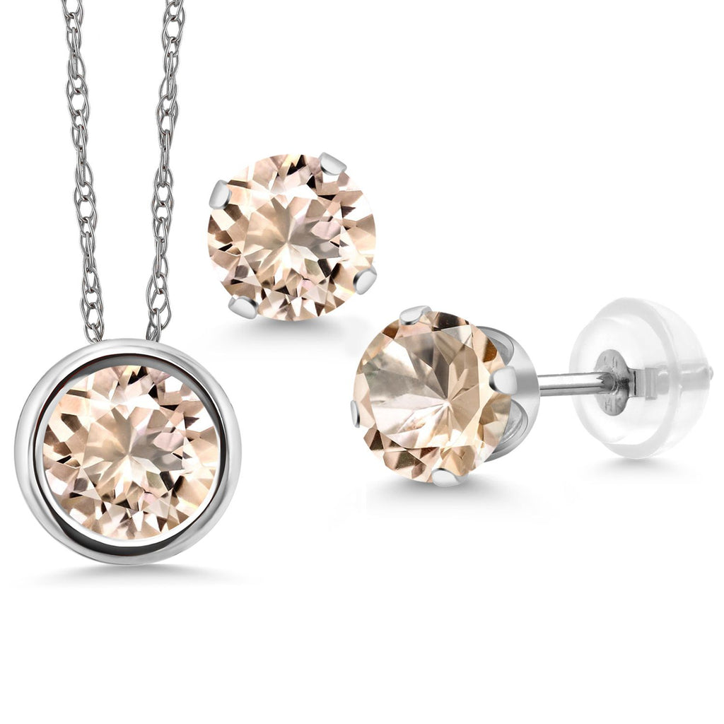 Pendant Earrings Set in 14K White Gold