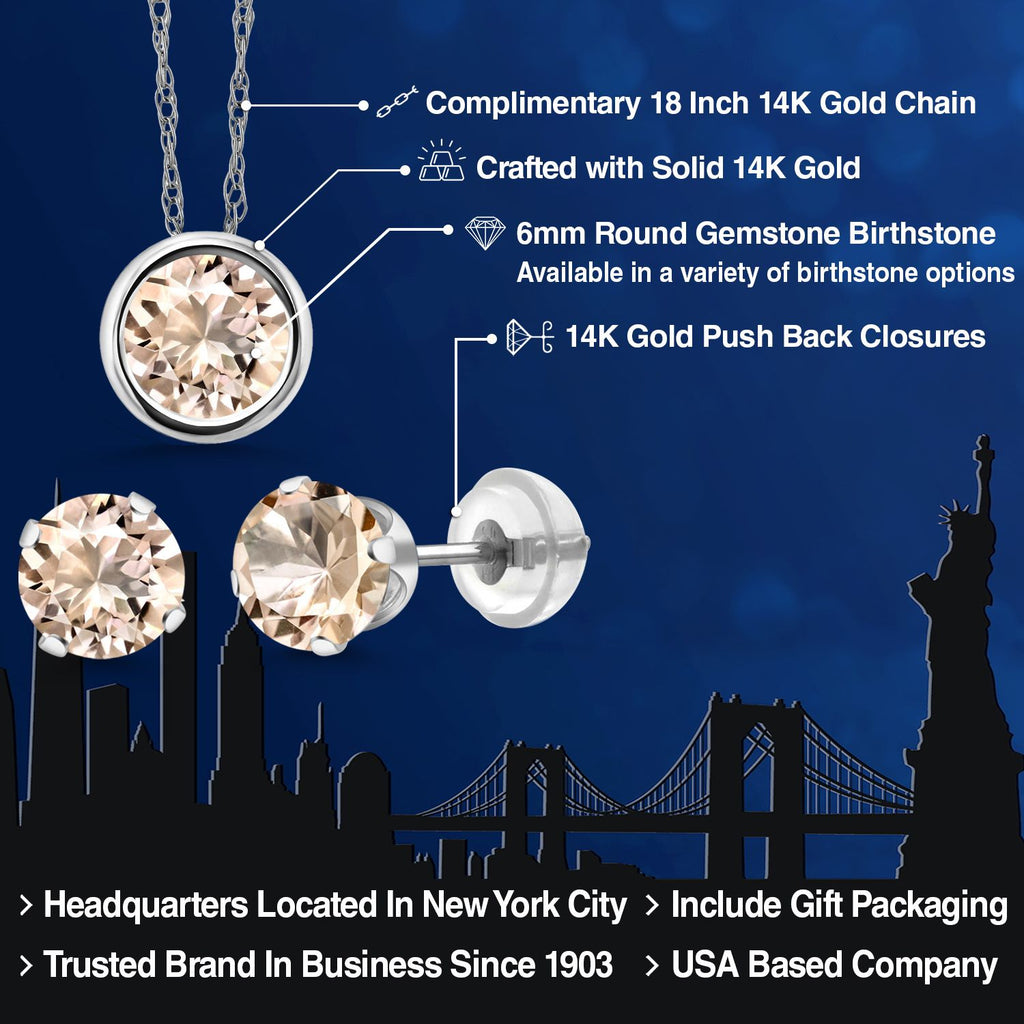 Pendant Earrings Set in 14K White Gold