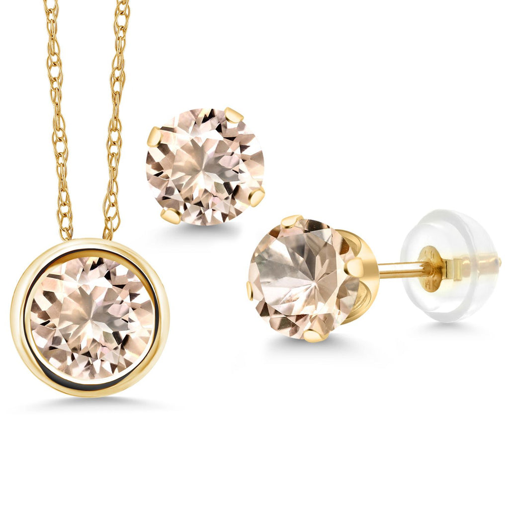 Pendant Earrings Set in 14K Yellow Gold