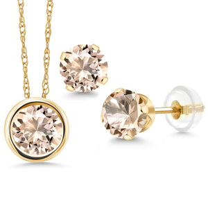 Pendant Earrings Set in 14K Yellow Gold